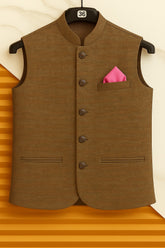 Men’s Brown Checkered Sutting Waistcoat